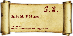 Spisák Mátyás névjegykártya